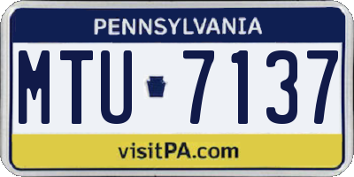PA license plate MTU7137