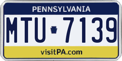 PA license plate MTU7139