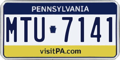 PA license plate MTU7141