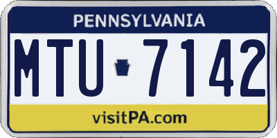 PA license plate MTU7142