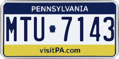PA license plate MTU7143