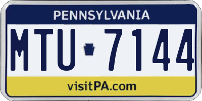 PA license plate MTU7144