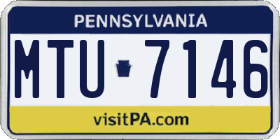 PA license plate MTU7146