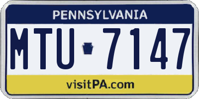 PA license plate MTU7147
