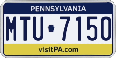 PA license plate MTU7150