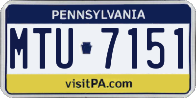 PA license plate MTU7151
