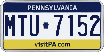 PA license plate MTU7152
