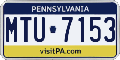 PA license plate MTU7153