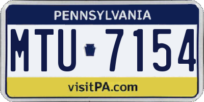 PA license plate MTU7154