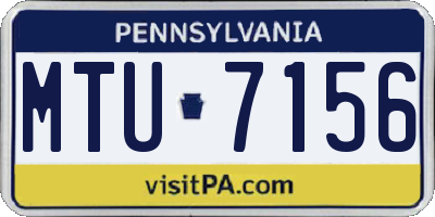 PA license plate MTU7156