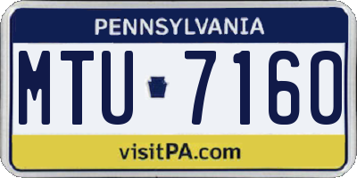 PA license plate MTU7160