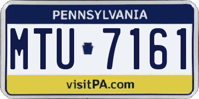 PA license plate MTU7161