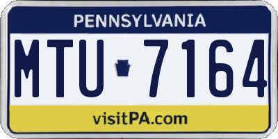 PA license plate MTU7164