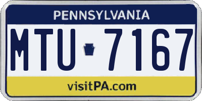 PA license plate MTU7167
