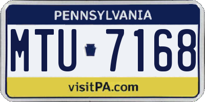 PA license plate MTU7168