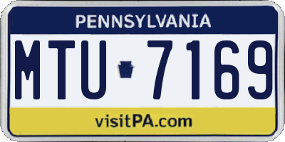 PA license plate MTU7169