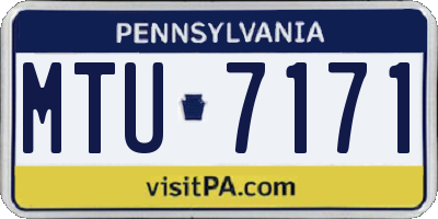 PA license plate MTU7171