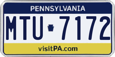 PA license plate MTU7172