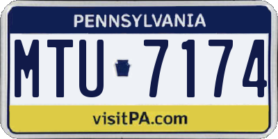 PA license plate MTU7174