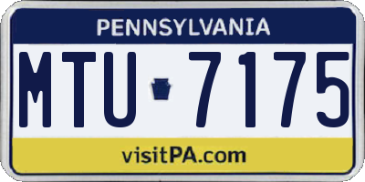 PA license plate MTU7175
