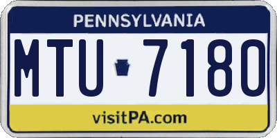 PA license plate MTU7180