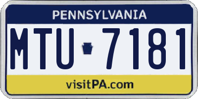 PA license plate MTU7181