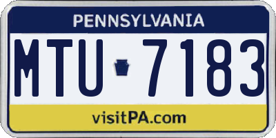 PA license plate MTU7183