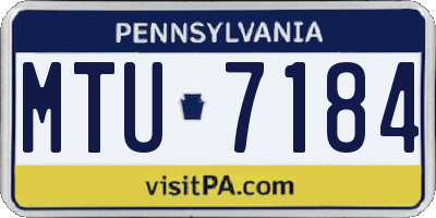 PA license plate MTU7184