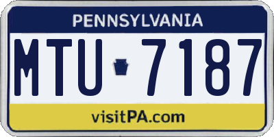 PA license plate MTU7187