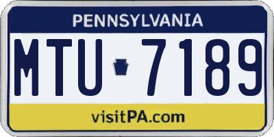 PA license plate MTU7189