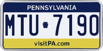 PA license plate MTU7190