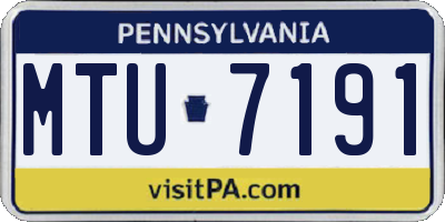 PA license plate MTU7191