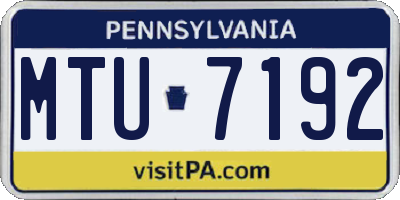 PA license plate MTU7192