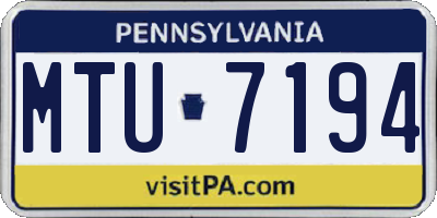 PA license plate MTU7194
