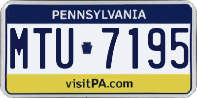 PA license plate MTU7195