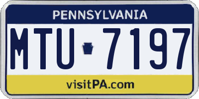 PA license plate MTU7197