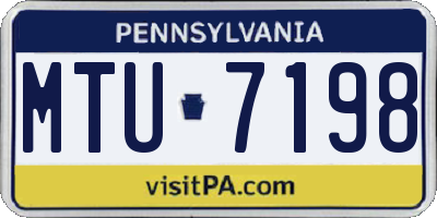 PA license plate MTU7198