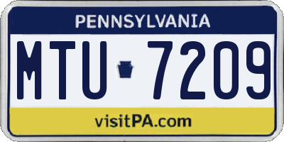 PA license plate MTU7209