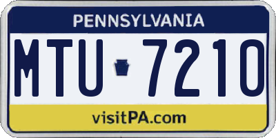 PA license plate MTU7210