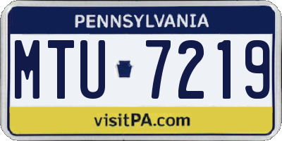 PA license plate MTU7219