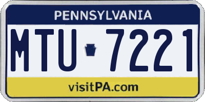 PA license plate MTU7221