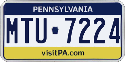 PA license plate MTU7224