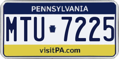 PA license plate MTU7225