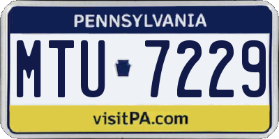 PA license plate MTU7229