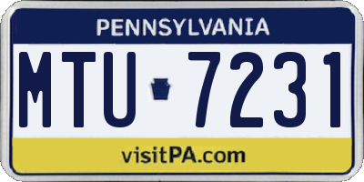 PA license plate MTU7231