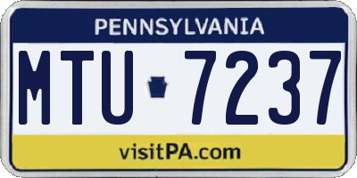 PA license plate MTU7237