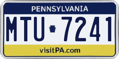 PA license plate MTU7241