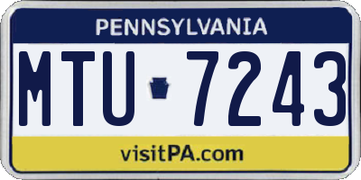 PA license plate MTU7243