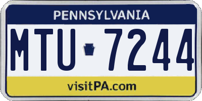 PA license plate MTU7244