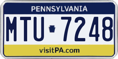 PA license plate MTU7248